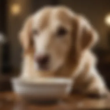 Goat Milk - A Rich and Digestible Choice A Golden Retriever looking content after drinking a bowl of goat milk