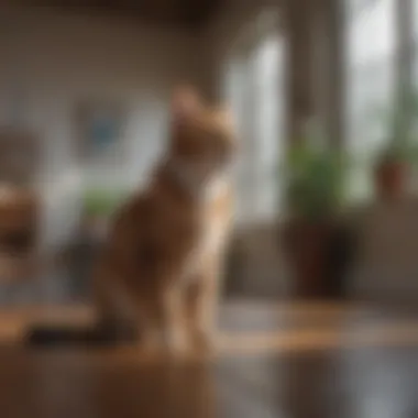 Tranquil Home Setting with a Cat Cat in a peaceful home environment