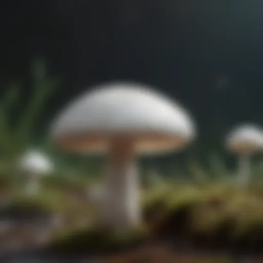 Elegant White Mushroom Cap Close-Up