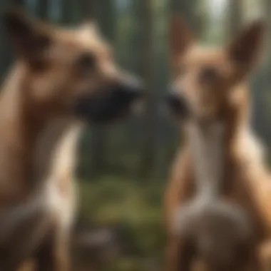 Illustration of dog body language signals