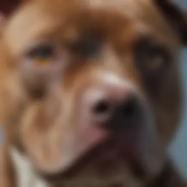 Close-up of American Pit Bull Bully's expressive eyes