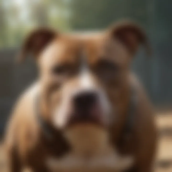 American Pit Bull Bully in training with a handler