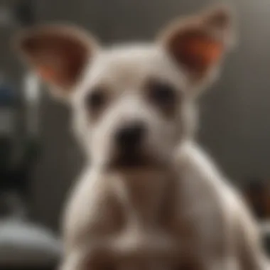 Collection of treatment products for puppy mange