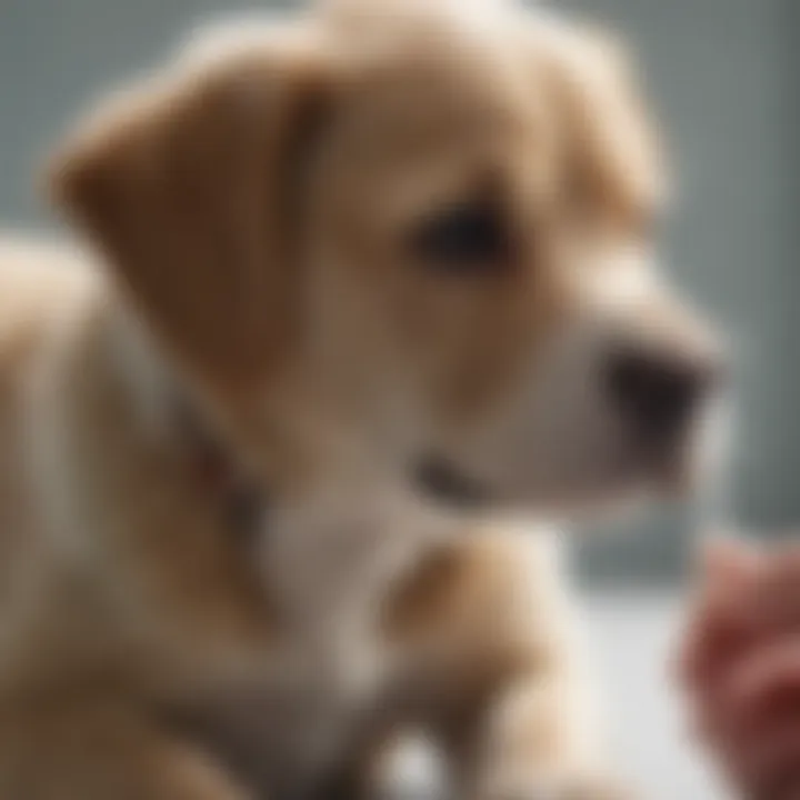 Veterinarian examining a puppy for skin conditions