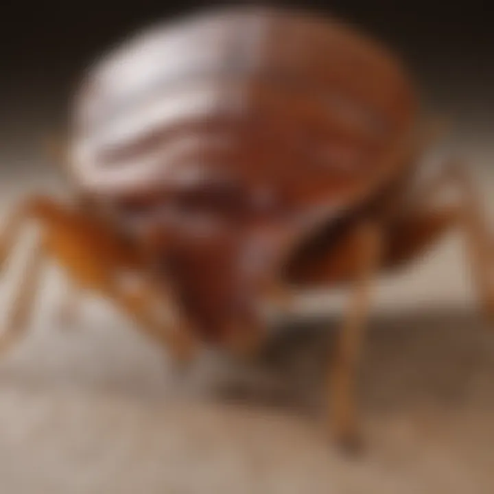 Close-up view of bed bug anatomy highlighting lack of wings