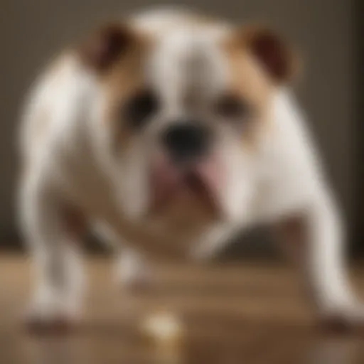 Bulldog displaying signs of an allergic reaction