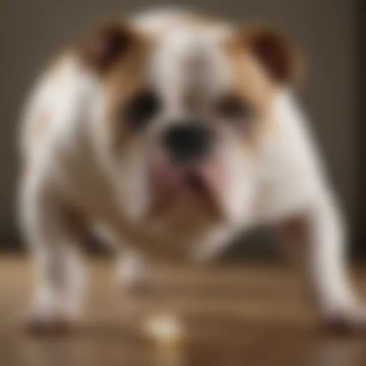 Bulldog displaying signs of an allergic reaction