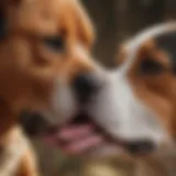 A dog licking its owner's hand, showcasing affection.
