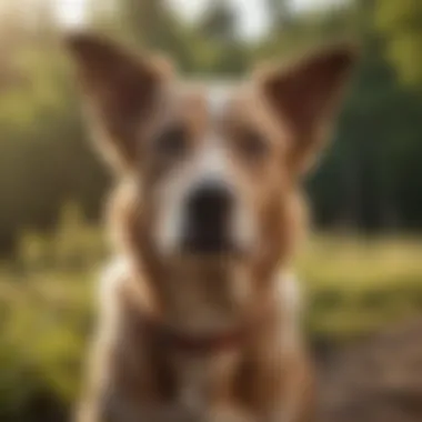 A healthy dog with a shiny coat enjoying a sunny day outdoors