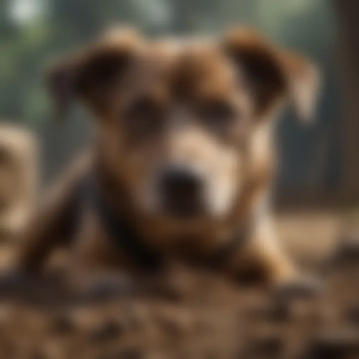 An illustration showing various reasons dogs might eat dirt, like boredom or nutrition