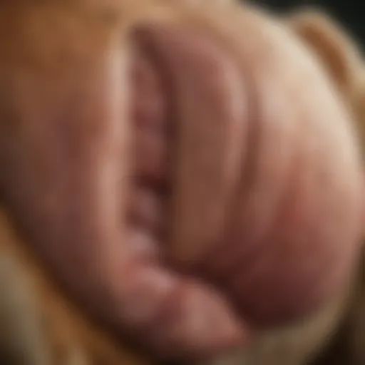 A close-up of a dog's belly, emphasizing the digestive system.