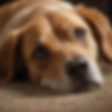 Canine Lying Down with Hip Issue A canine lying down with a visible hip issue