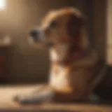 A dog showing signs of discomfort while sitting