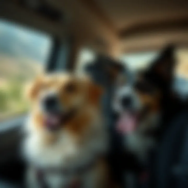 Enjoyable Travel Experience for Dogs Traveling dogs enjoying a scenic ride