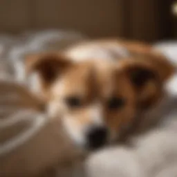 A peaceful sleeping dog on a cozy bed