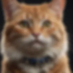 A close-up of a cat with a flea collar