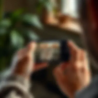 Real-Time Monitoring via Smartphone An owner viewing live footage of their cat through a smartphone app