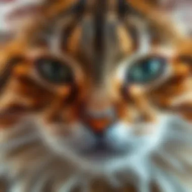 Close-up of a cat's fur, highlighting cleanliness and health after shampooing.