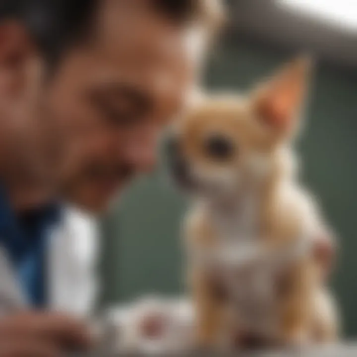 Veterinarian examining a Chihuahua