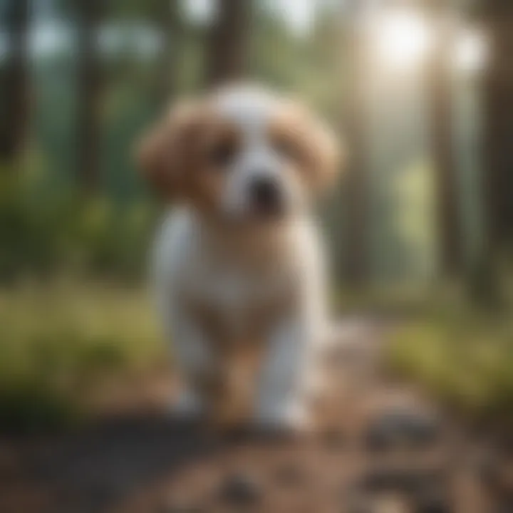 Puppy playing happily outdoors, showcasing good health