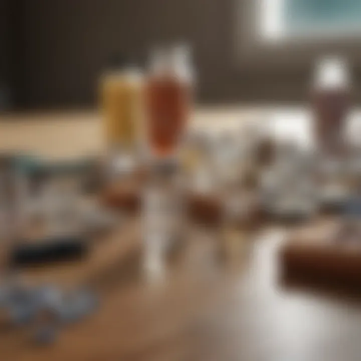 Different types of vaccines laid out on a table