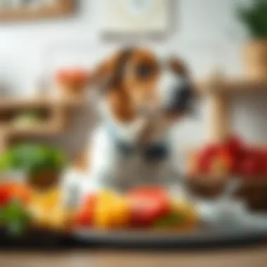 Diagram of a balanced diet for dogs with diabetes