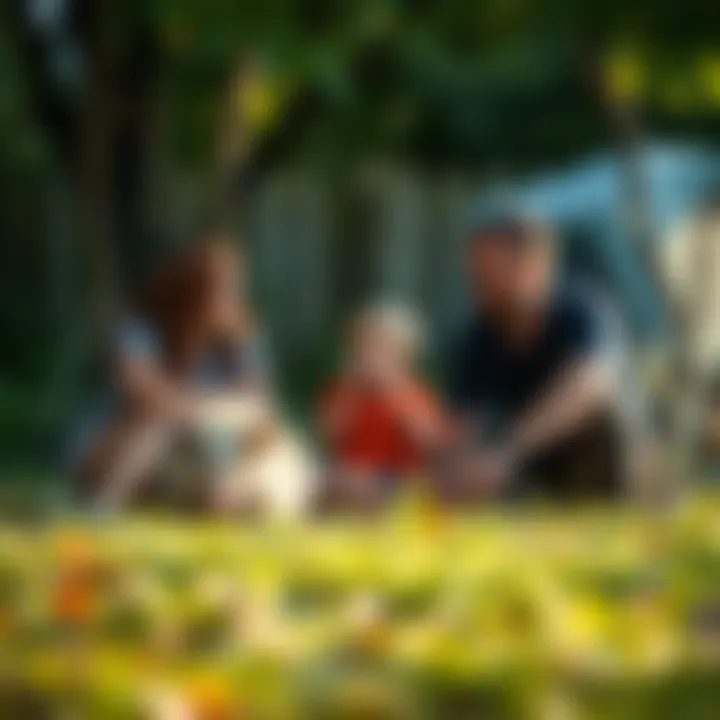 Enjoying Nature Safely A family enjoying their backyard while keeping a safe distance from wildlife.