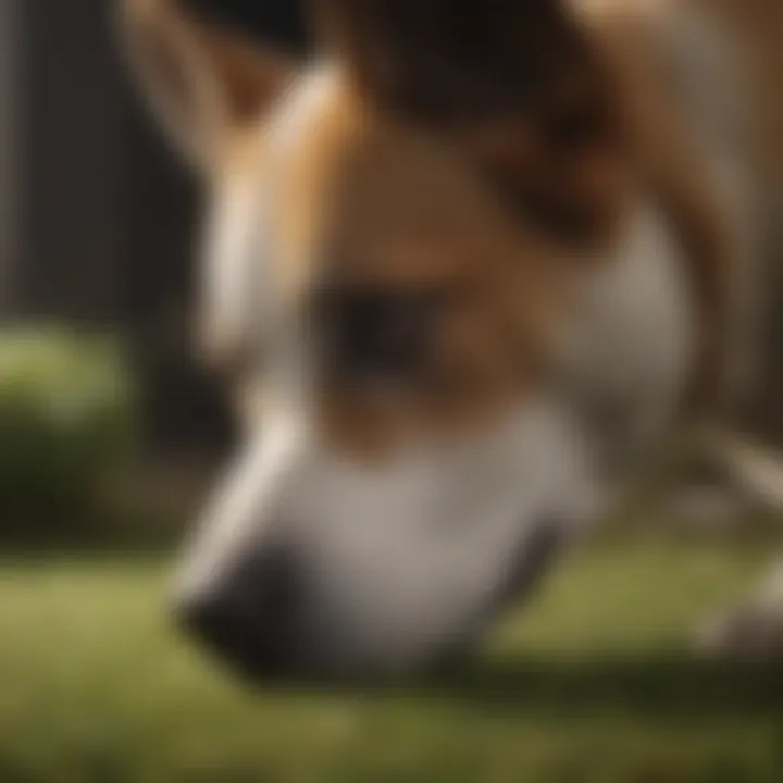 Vet examining a dog