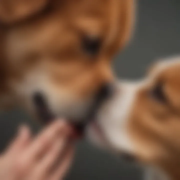 A veterinarian examining a dog's ear for infections