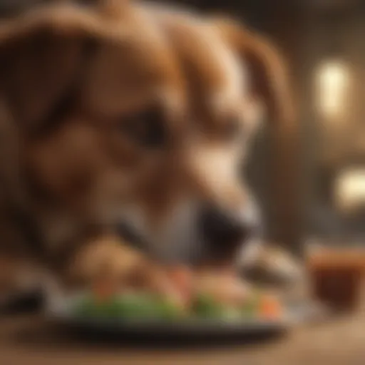 A healthy dog enjoying a nutritious meal designed for weight gain.