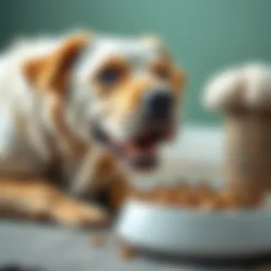 Senior Dog Enjoying Healthy Dry Food Senior Dog Enjoying a Bowl of Dry Food
