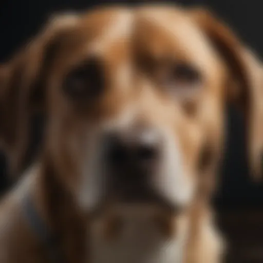 Dog with dry ears showing discomfort