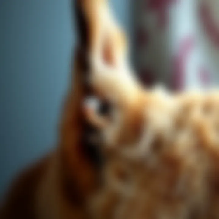 Close-up of a cat's ear showing signs of ear mite infestation