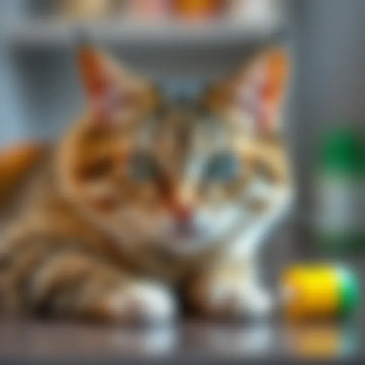 Various medications and treatments for ear mites laid out