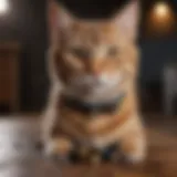 A variety of flea collars for cats displayed on a wooden surface.