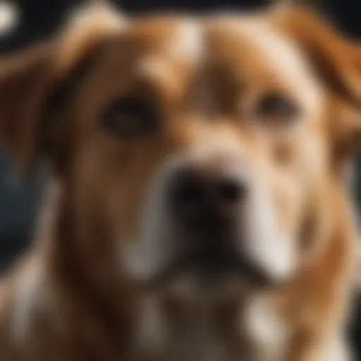 Close-up view of a female dog exhibiting signs of discomfort