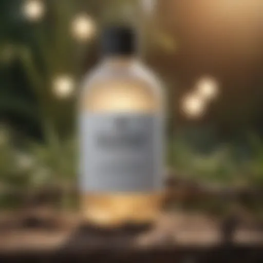 Flea shampoo bottle with active ingredient label