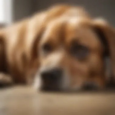 Dog owner applying flea treatment to their pet
