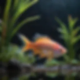 Colorful GloFish swimming in a tank