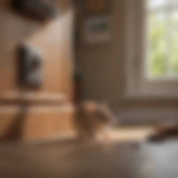 An interior view of a home with visible entry points for rodents, highlighting potential problem areas.