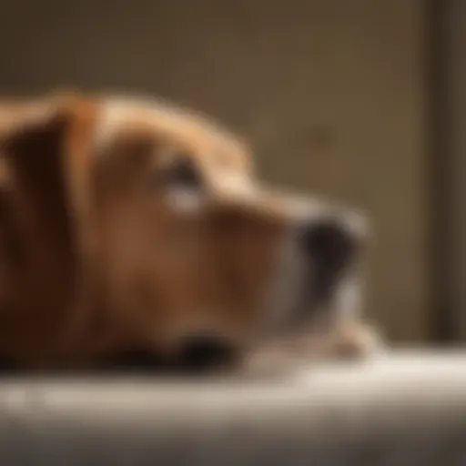 Pet owner observing dog with kennel cough symptoms
