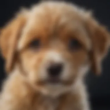 Close-up of a Mini Springerdoodle puppy showcasing its unique fur texture
