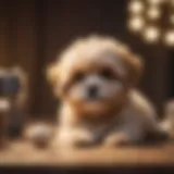Playful Miniature Shih Poo puppy in a cozy setting