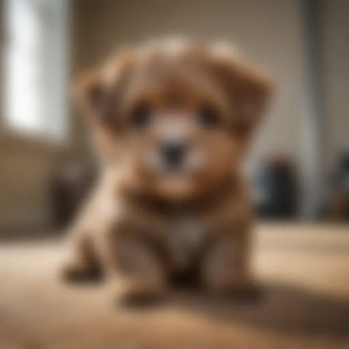A Morkipoo puppy engaging in training exercises, displaying its intelligence and temperament.