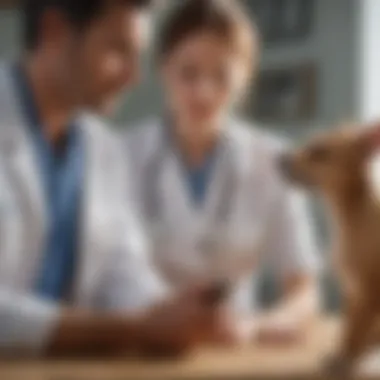 A pet owner consulting with a veterinarian