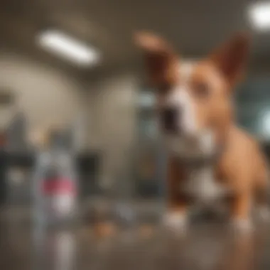 A pet receiving care at a veterinary clinic