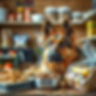 Exploring Food Choices for German Shepherds A variety of dog food options displayed for a German Shepherd