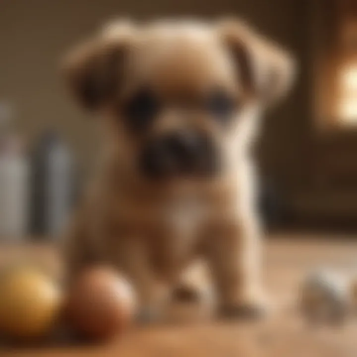 A responsible breeder engaging with pocket puppies, emphasizing the importance of ethical breeding practices.