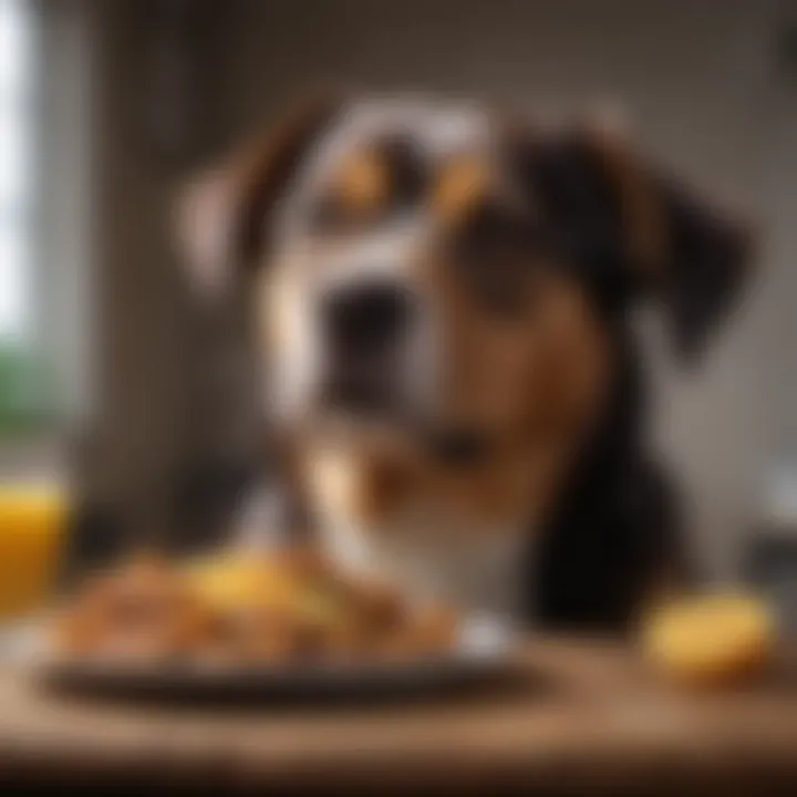 A healthy dog enjoying a balanced meal to prevent health issues
