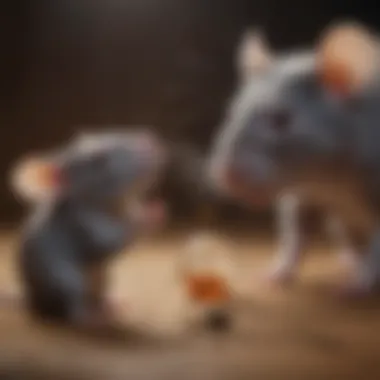 Rats interacting with their owner in a playful manner